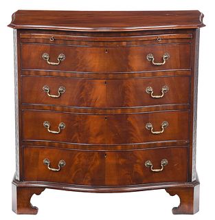 British Chippendale Style Mahogany Serpentine Chest of Drawers