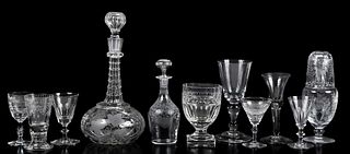 35 Clear Glass Stems and Table Objects