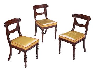 Three Boston Classical Mahogany Side Chairs