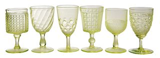 24 Vaseline Glass Goblets
