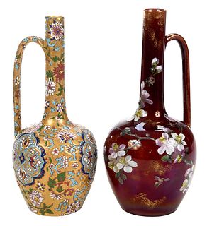 Two Clement Massier Ceramic Ewers