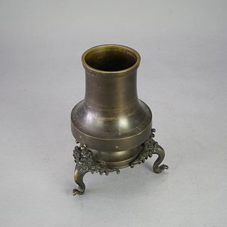 Antique Oriental Bronze Footed Censor 19th C