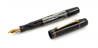 A Vintage Pelikan '100N' Fountain Pen Length 4 3/4 inches.