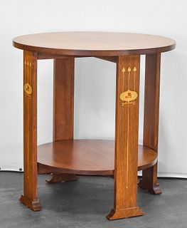 HARVEY ELLIS BY STICKLEY ROUND LAMP TABLE