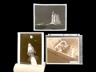 Group of 3 Space Exploration Photos and Press Release Gemini 7 Apollo 12