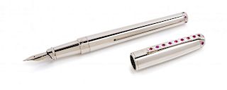 An S.T. Dupont Sky and Fire: Fire Limited Edition Ruby-Inset Fountain Pen