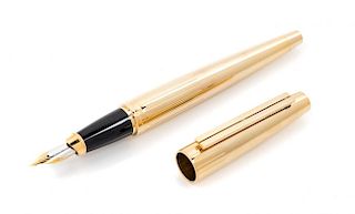 An S.T. Dupont Gold-Plated Ellipsis Fountain Pen