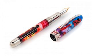 A Visconti Claudio Mazzi: Masai Limited Edition Fountain Pen and Ink Set