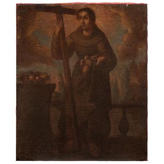 SAN DIEGO DE ALCALÁ MÉXICO, SIGLO XVIII  Óleo sobre tela Detalles de conservación y restauración 61 x 51  cm