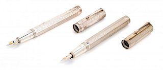 A Pair of Montegrappa 80th Anniversary Commemorative Fountain Pens