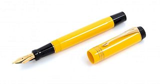 A Parker Duofold Mandarin Yellow Limited Edition Fountain Pen