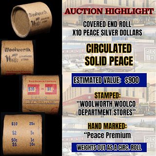 *EXCLUSIVE* x10 Morgan Covered End Roll! Marked "Peace Premium"! - Huge Vault Hoard  (FC)