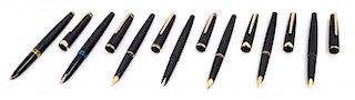 A Collection of Seven Montblanc Fountain Pens