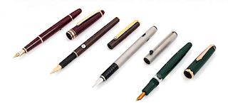 A Collection of Four Montblanc Fountain Pens