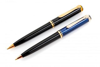 Two Pelikan Souveran Mechanical Pencils Length of each 5 1/2 inches.