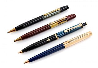 A Collection of Four Pelikan Mechanical Pencils Length of first 5 1/4 inches.