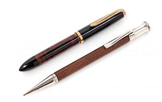 Two Graf von Farber-Castell Writing Instruments Length of first 5 1/2 inches.