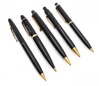 A Collection of Four Montblanc Mechanical Pencils Length of longest 5 3/8 inches.