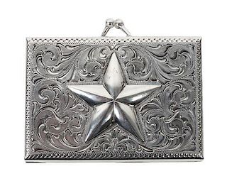 A Silver King Sterling Cigarette Case Buckle Height 2 3/4 x width 4 inches.