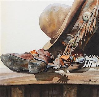 Nelson Boren, (American, b. 1952), Cowboy's Hat, Boots and Spurs
