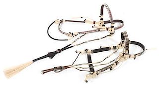 Two Hand Hitched Horsehair Bridles