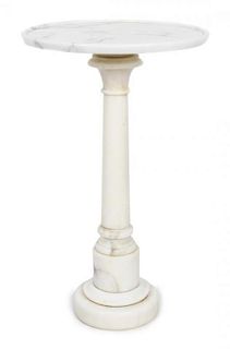 A Marble Side Table Height 17 3/4 inches.