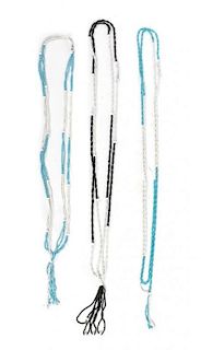 Three Mohave Beaded Necklaces Length of longest 39 inches.