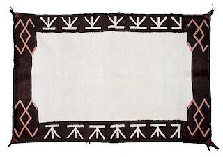 A Navajo Double Saddle Blanket 46 x 31 1/2 inches.