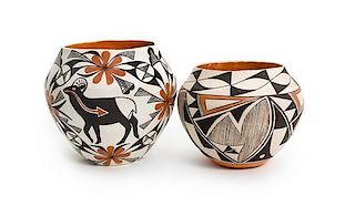 Two Acoma Jars First height 6 x diameter 7 inches.
