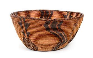 An Apache Basket Bowl Height of largest 6 1/2 x diameter 14 7/8 inches.