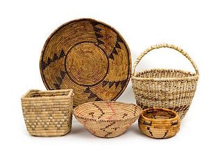 Ten Southern Arizona Baskets Diameter of largest 12 1/2 inches.