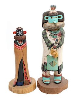 Two Contemporary Kachinas Height of first 14 1/2 inches.