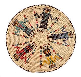 A Navajo Pictorial Basket Tray, Sally Black Diameter 18 1/2 inches.