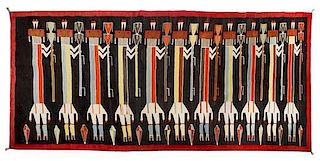 A Navajo Yei Rug, Greasewood Springs 140 x 68 inches.