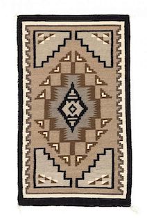 Three Navajo Rugs Length of largest 49 x width 32 1/2 inches.