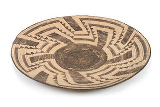 A Pima Basket Tray Height 3 1/8 x diameter 20 1/4 inches.