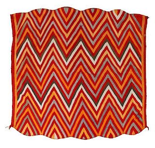 A Navajo Wedge-Weave Blanket 64 x 66 inches.