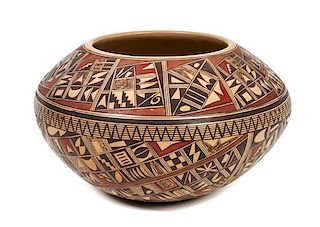 Rondina Huma (Hopi-Tewa, b.1947) Polychrome Jar Height 5 x diameter 7 3/4 inches.