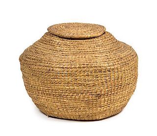 A Large Pima Storage Basket Height 21 x diameter 28 inches.