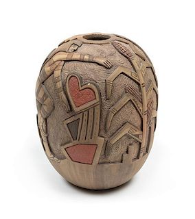 Thomas Polacca Nampeyo (1935-2003), Hopi Pottery Jar Height 6 1/2 inches.