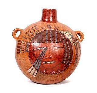 Nathan Begaye (Hopi, Navajo, 1958-2010) Canteen Height of first 4 x diameter 11 inches.