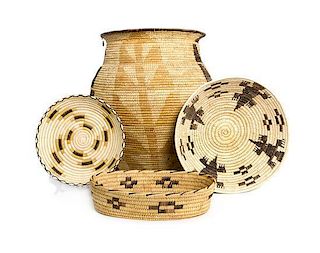 A Group of Fourteen Tohono O'odham Baskets Height of tallest 16 3/4 inches.