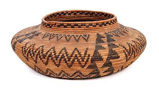 A Yokut Basket Height 2 3/4 x diameter 9 inches