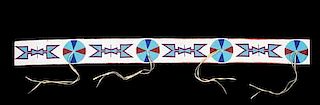 A Crow Beaded Blanket Strip Length 57 inches.