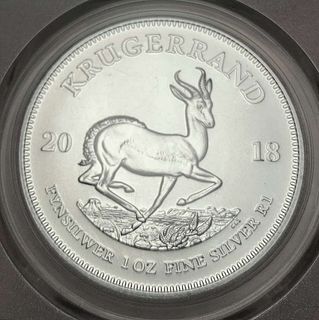 2018 South Africa Krugerrand 1 ozt Silver PCGS MS70 First Week Struck