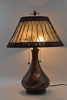 QUOIZEL TABLE LAMP WITH BRONZE BASE FINISH