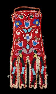 A Metis Beaded Octopus Bag Length 16 1/2 x width 7 1/4 inches.