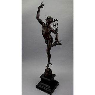 Signed F. Barbedienne French Bronze Mercury