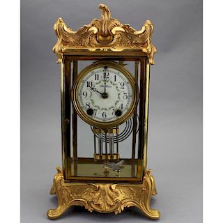 Gilt Bronze Seth Thomas Clock, Crystal Regulator