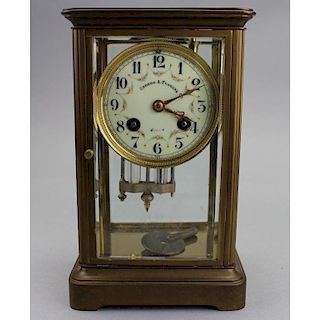 George F Feagans Bronze Clock, Crystal Regulator